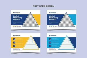 Post card Business Template Design vector