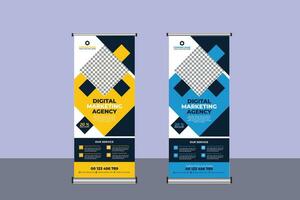 Roll Up Banner Business Template vector