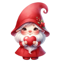 ai généré Valentin gnome personnage clipart png