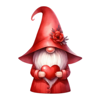 ai généré Valentin gnome personnage clipart png
