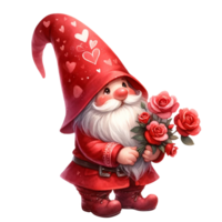 ai généré Valentin gnome personnage clipart png