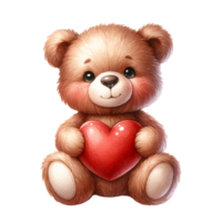 AI generated Valentine Bear Character Clipart png