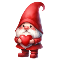 AI generated Valentine Gnome Character Clipart png