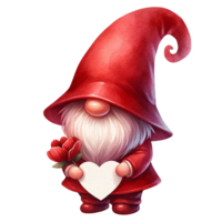 ai généré Valentin gnome personnage clipart png