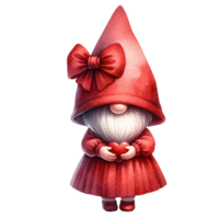 AI generated Valentine Gnome Character Clipart png