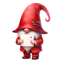 ai généré Valentin gnome personnage clipart png