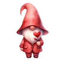 ai généré Valentin gnome personnage clipart png