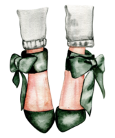 Watercolor fashion legs on high heels illustration. png