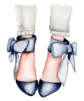 Watercolor fashion legs on high heels illustration. png