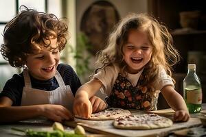 ai generado familia corbatas actividad divertido fortalecimiento hermano enlace foto