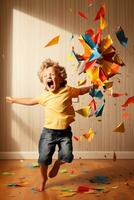 ai generado piñata magia capturar el emoción en cumpleaños felicidad foto