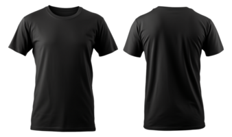 ai generado crujiente lona frontal elegancia de el aislado negro camiseta png