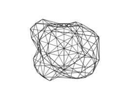 Polygonal mesh wireframe abstract 3d shape png