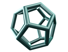 poligonal malha estrutura de arame abstrato azul 3d dodecaedro forma png