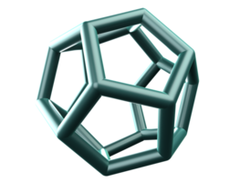 polygonal maska trådmodell abstrakt blå 3d dodekaeder form png