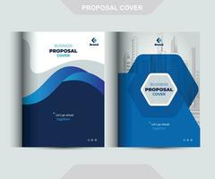 Blue Corporate Business Proposal Catalog Cover Design Template Concepts Adept for Multipurpose Projects vector