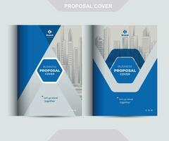 Blue Corporate Business Proposal Catalog Cover Design Template Concepts Adept for Multipurpose Projects vector