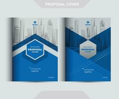 Blue Corporate Business Proposal Catalog Cover Design Template Concepts Adept for Multipurpose Projects vector
