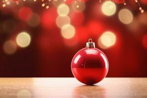 AI generated babbles hanging on the Christmas tree bokeh background photo