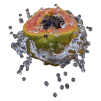 Realistic 3D render of papaya Fruit best for commercial and Design purpose png