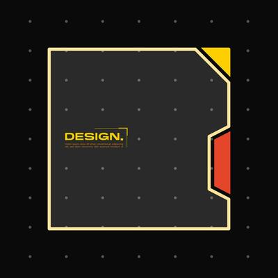 Futuristic element with retro color vector illustration. Vintage frame decoration.