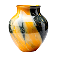 AI generated Glossy Marble Vase Isolated on Transparent Background png