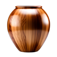 ai généré en bois vase isolé sur transparent Contexte png