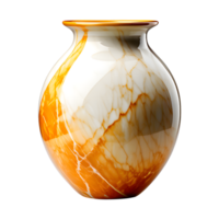 AI generated Glossy Marble Vase Isolated on Transparent Background png