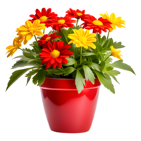 AI generated Flowers in Pot Isolated on Transparent Background png