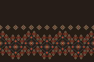 étnico geométrico tela modelo cruzar puntada.ikat bordado étnico oriental píxel modelo marrón antecedentes. resumen, vector, ilustración. textura,ropa,bufanda,decoración,alfombra,seda fondo de pantalla. vector