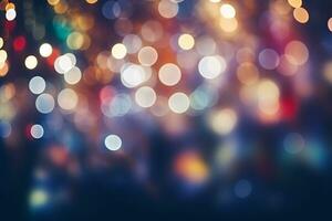 AI generated Colorful Christmas bokeh background photo