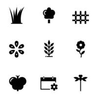 Spring Season Solid Icon Design Vector Symbol Set