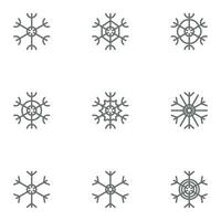 Collection of snowflake related line icons. 36x36 Pixel Perfect. Editable stroke vector