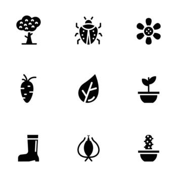 Spring Solid Icon Design Vector Symbol Set