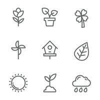 Spring Season Icon Design Vector Symbol Set