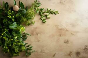 ai generado foto de comida ingredientes con un cocina mesa antecedentes profesional publicidad comida fotografía