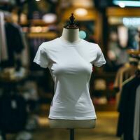 AI generated Plain t-shirt in on a mannequin for mockup photo