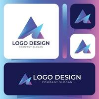 a logo design with a triangle and a triangle logo vector