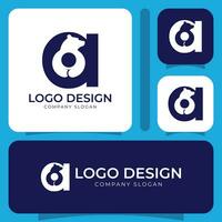 logo diseño con un letra un y un circulo vector