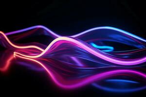 AI generated Vivid 3D render with fantastic curves, blue and pink illumination photo