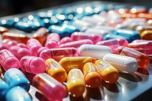 AI generated Medicine essentials Antibiotics pills in the pharmaceutical realm of healthcare photo