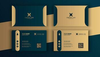 Vector gradient golden luxury business card template