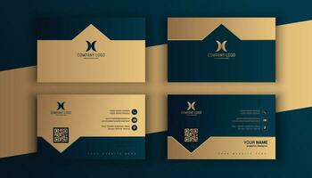 Gradient golden luxury horizontal business card vector