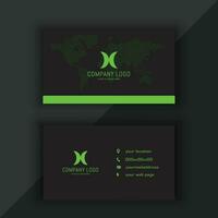 green abstract modern business card design vector