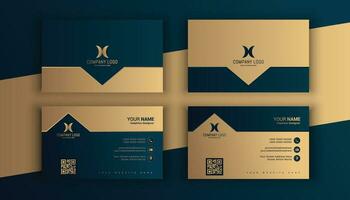 Gradient golden luxury horizontal business card vector