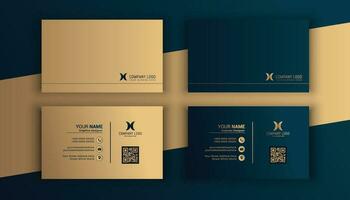 Vector gradient golden luxury business card template