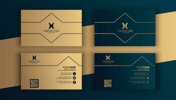 Vector gradient golden luxury business card template