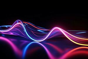 AI generated Glowing curvy shapes in a mesmerizing 3D abstract tech background photo