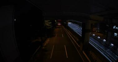 een nacht verkeer jam Bij de stad straat in tokyo vis oog schot video