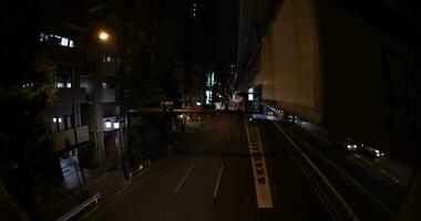 een nacht verkeer jam Bij de stad straat in tokyo vis oog schot video